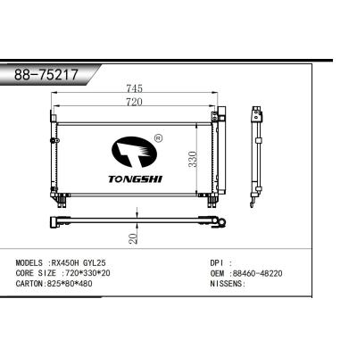 适用于 RX450H GYL25 冷凝器