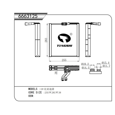 适用于 18-比亚迪唐 蒸发器